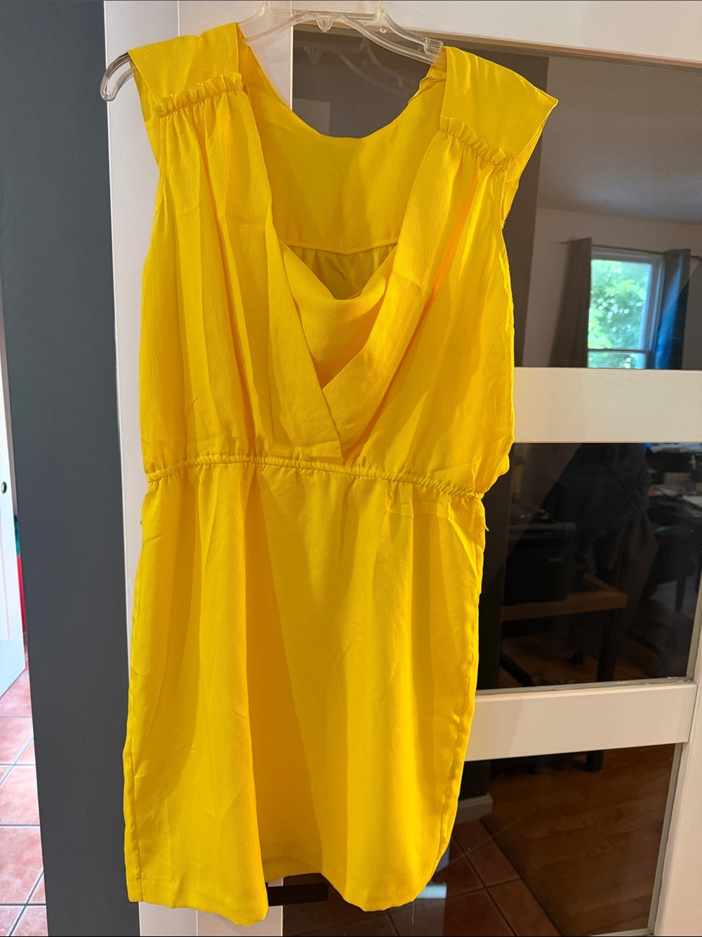 Sunny Yellow V-Neck Mini Dress